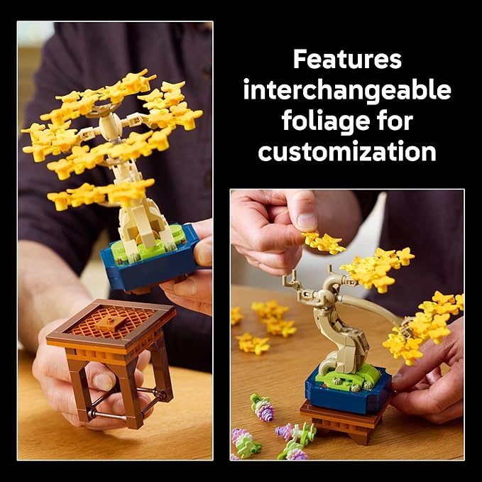 LEGO Botanicals Mini Bonsai Trees Building Set - Artificial Bonsai Tree Building Blocks for Adults, 18+ - DIY Home and Office Decor for Men and Women - Gift for Adults - 10373