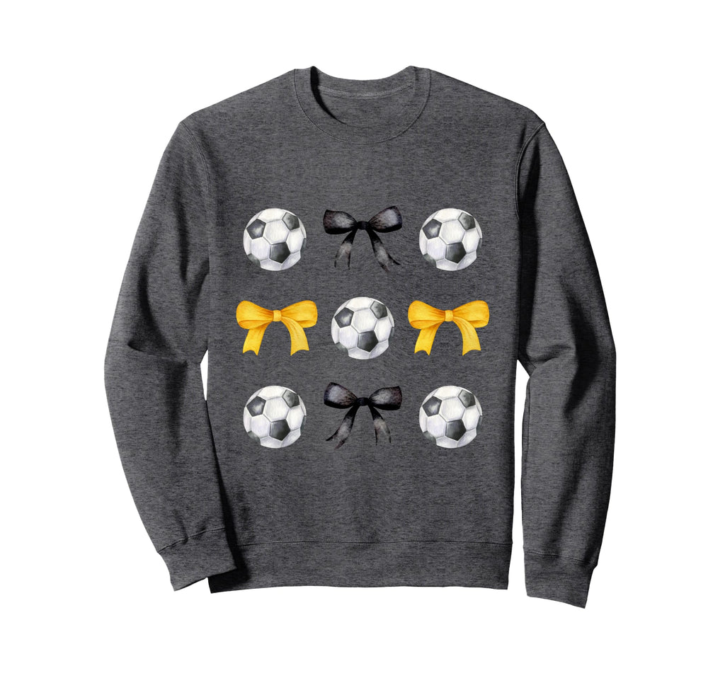 Soccer Ball Bows Womens Soccer Sweatshirt - Graphic Print for Adults