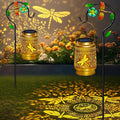 2 Pack Solar Lanterns Outdoor Waterproof,Dragonfly Solar Lights Garden Decor Gifts for Mom Women Grandma Decoration Outside for Yard, Patio,Backyard,Porch