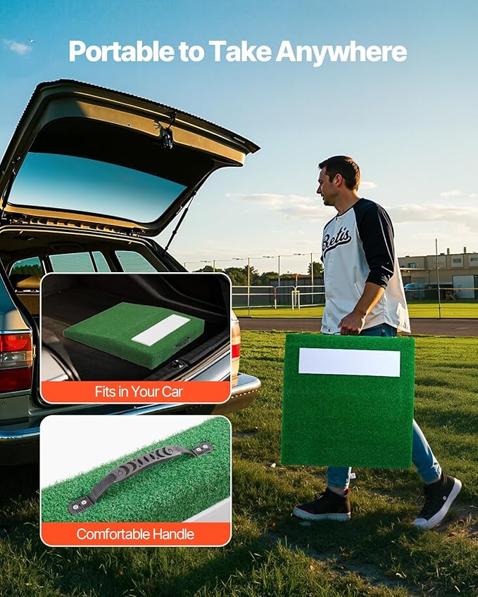 VEVOR Pitching Mound, Baseball Game Mound, Indoor/Outdoor Pitching Practice and Training Equipment, Softball Pitching Aids with Antifade Turf and Pitching Rubber