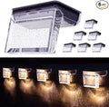 Solar Step Lights Outdoor LED Deck Fence Patio Wall Lights Garden Pathway Decoration Lighting 6 Pack(Warm White)