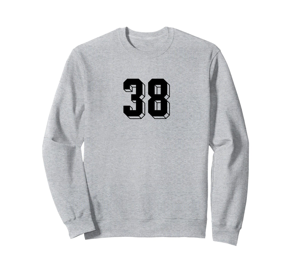 Number 38 80S 90S Soccer Team Sweatshirt - Minimalist Print for Adults