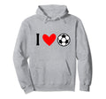 I Love Soccer Futbol Hoodie - Fun Novelty Design Men Women