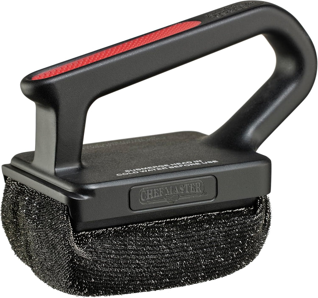 Chef Master Grill Brush Bristle Free Powered by ScrubDaddy, Steam Clean Grill Brush for Blackstone Grill, Flat Top Griddle & Skillet, Porcelain, Weber Gas, Charcoal Grill for Diner & Restaurant -90016