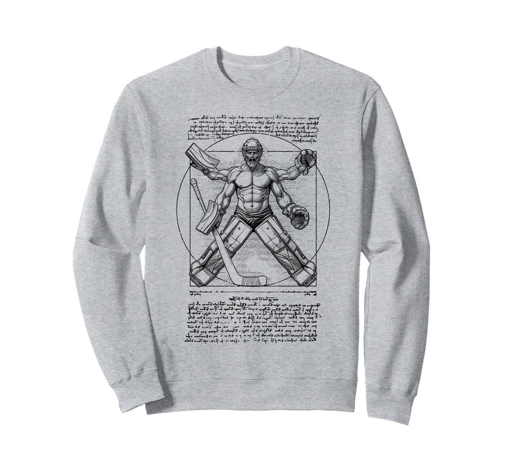 Ice Hockey Goalie Goalkeeper Vitruvian Sweatshirt - Trendy Graphic Unisex