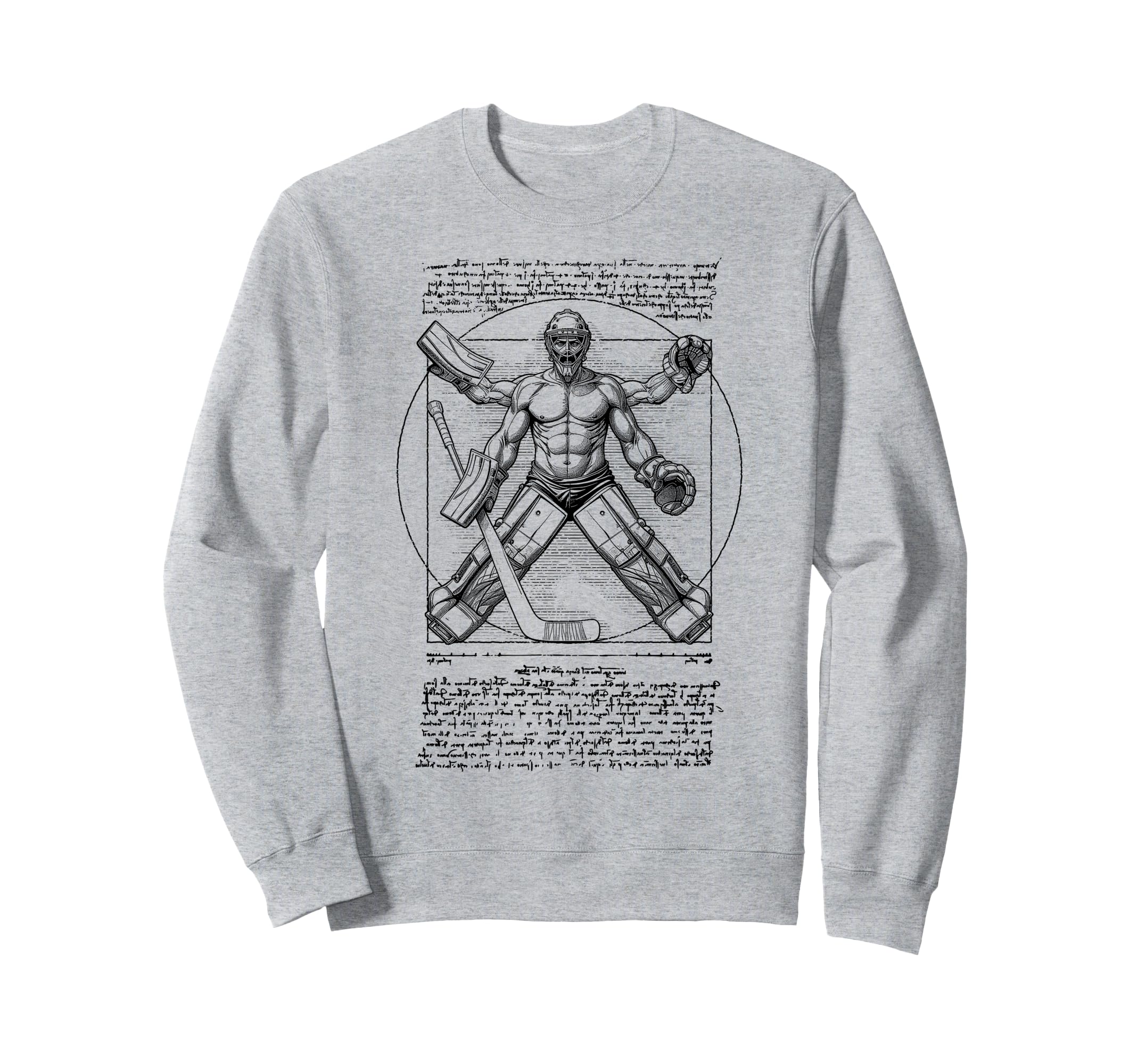 Ice Hockey Goalie Goalkeeper Vitruvian Sweatshirt - Trendy Graphic Unisex