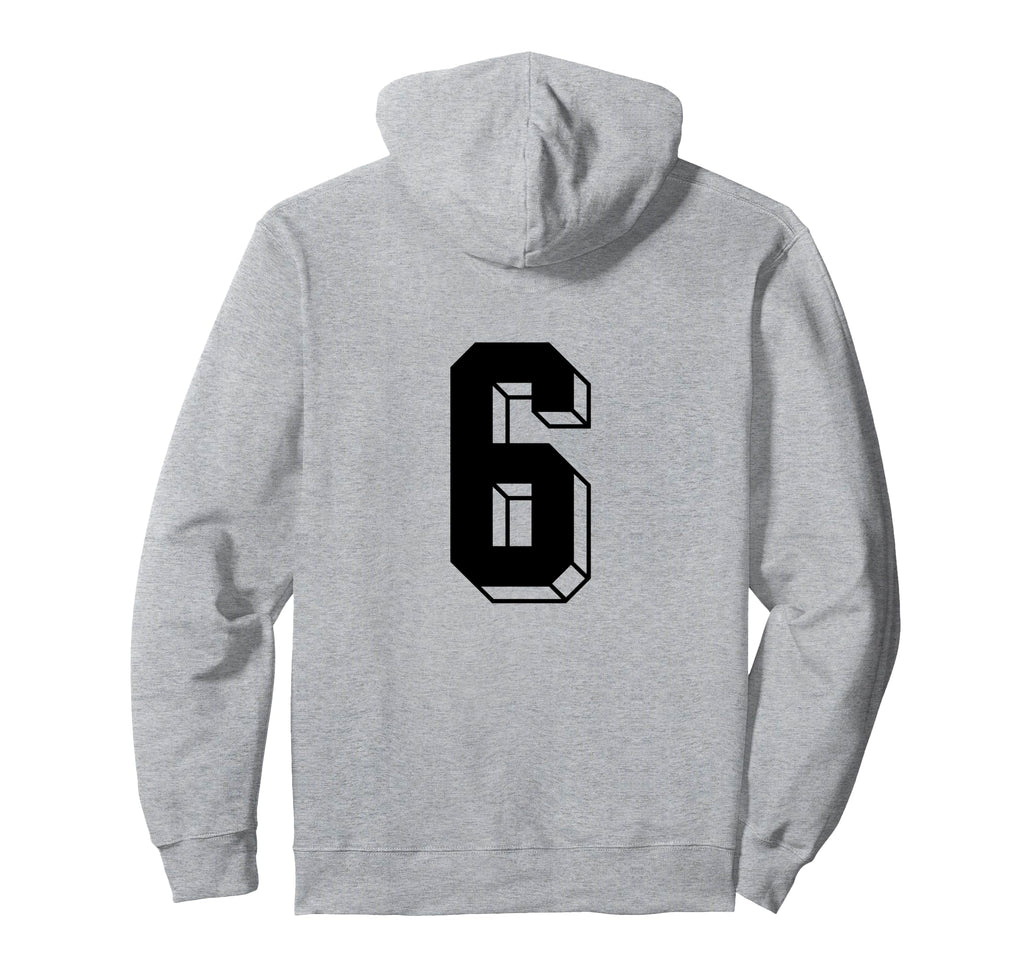 Number 6 Backside 80S 90S Team Jersey Hoodie - Trendy Graphic for Adults