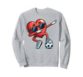 Heart Soccer Player Fun Sports Sweatshirt - Graphic Print Men Women