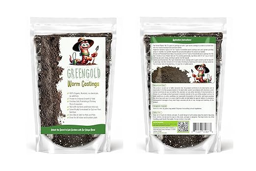Organic Worm Castings Premium Worm Castings Fertilizer for Nutrient-Rich Soil and Healthy Growth (1 Quart)