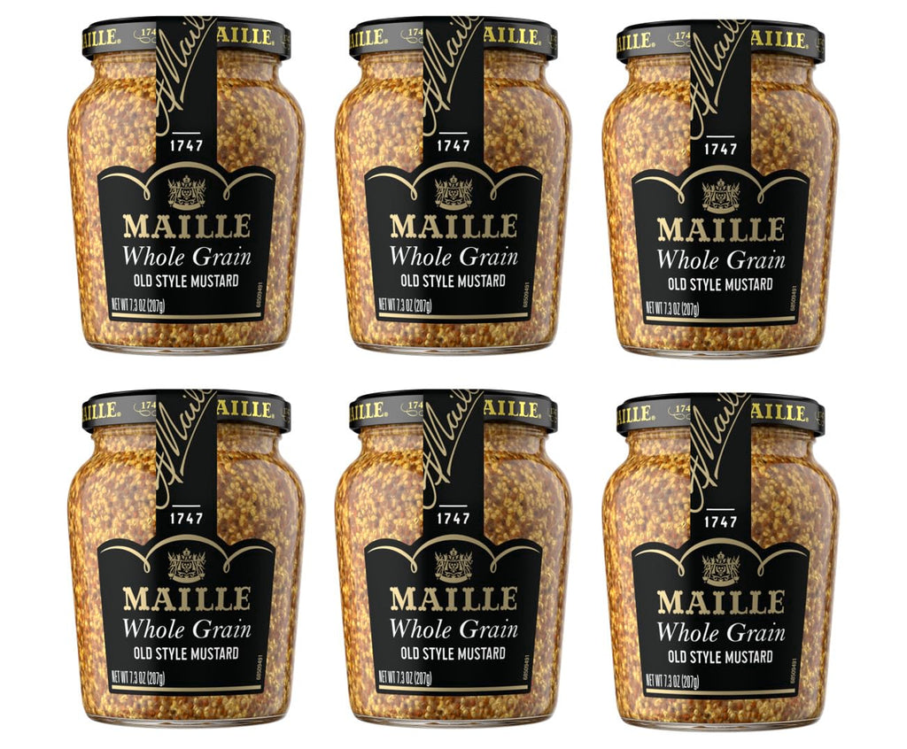Maille Old Style - Whole Grain Dijon Mustard (Pack of 6, 7.3 Oz)