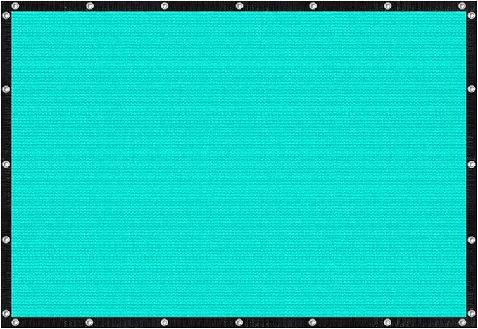 VICLLAX Shade Fabric Sun Shade Cloth with Every 2 FT Grommets for Patio Garden Pergola Cover Canopy 16x17 FT, Turquoise