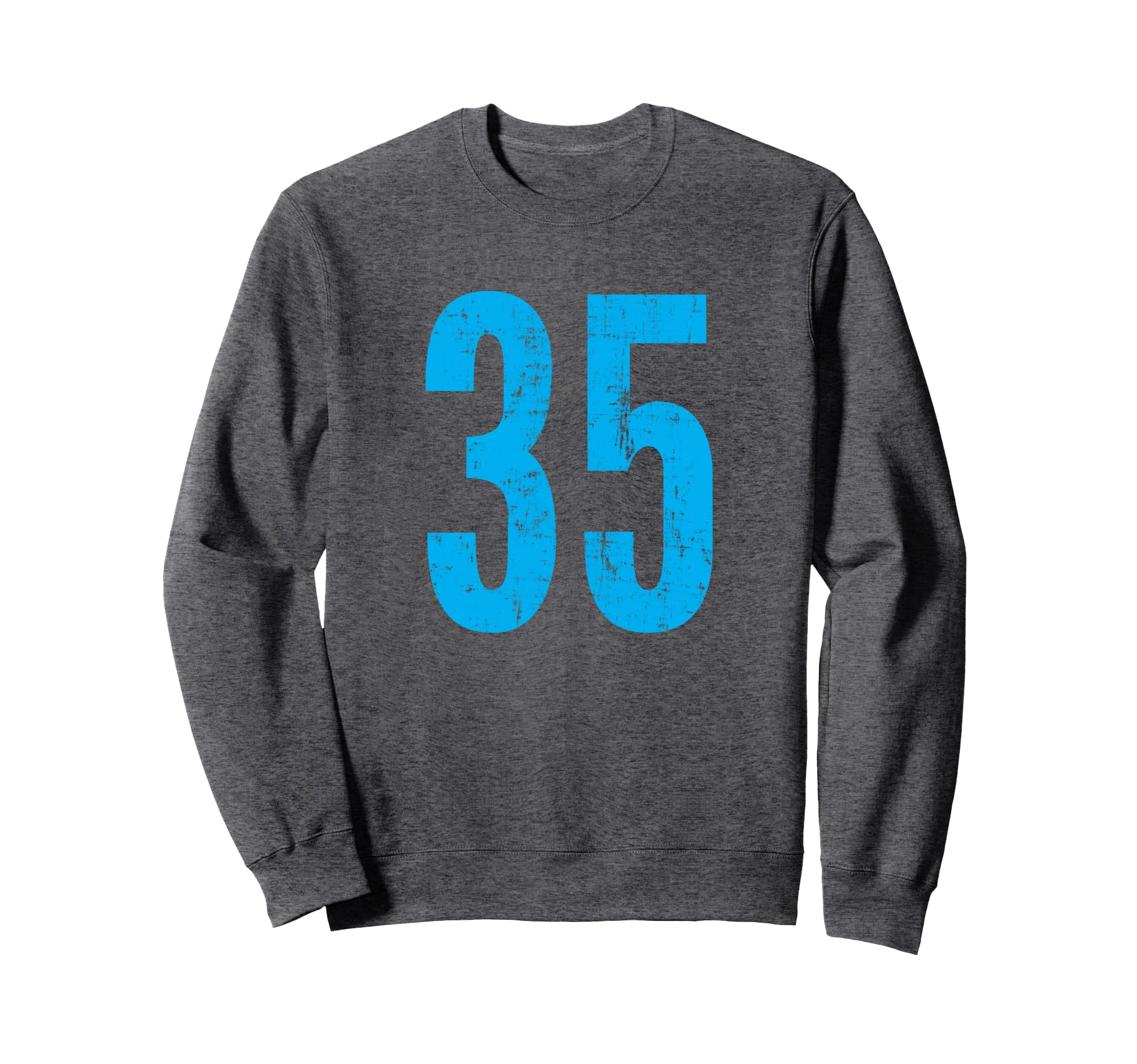 Number 35 Distressed Sport Team Sweatshirt - Aesthetic Graphic Men Women
