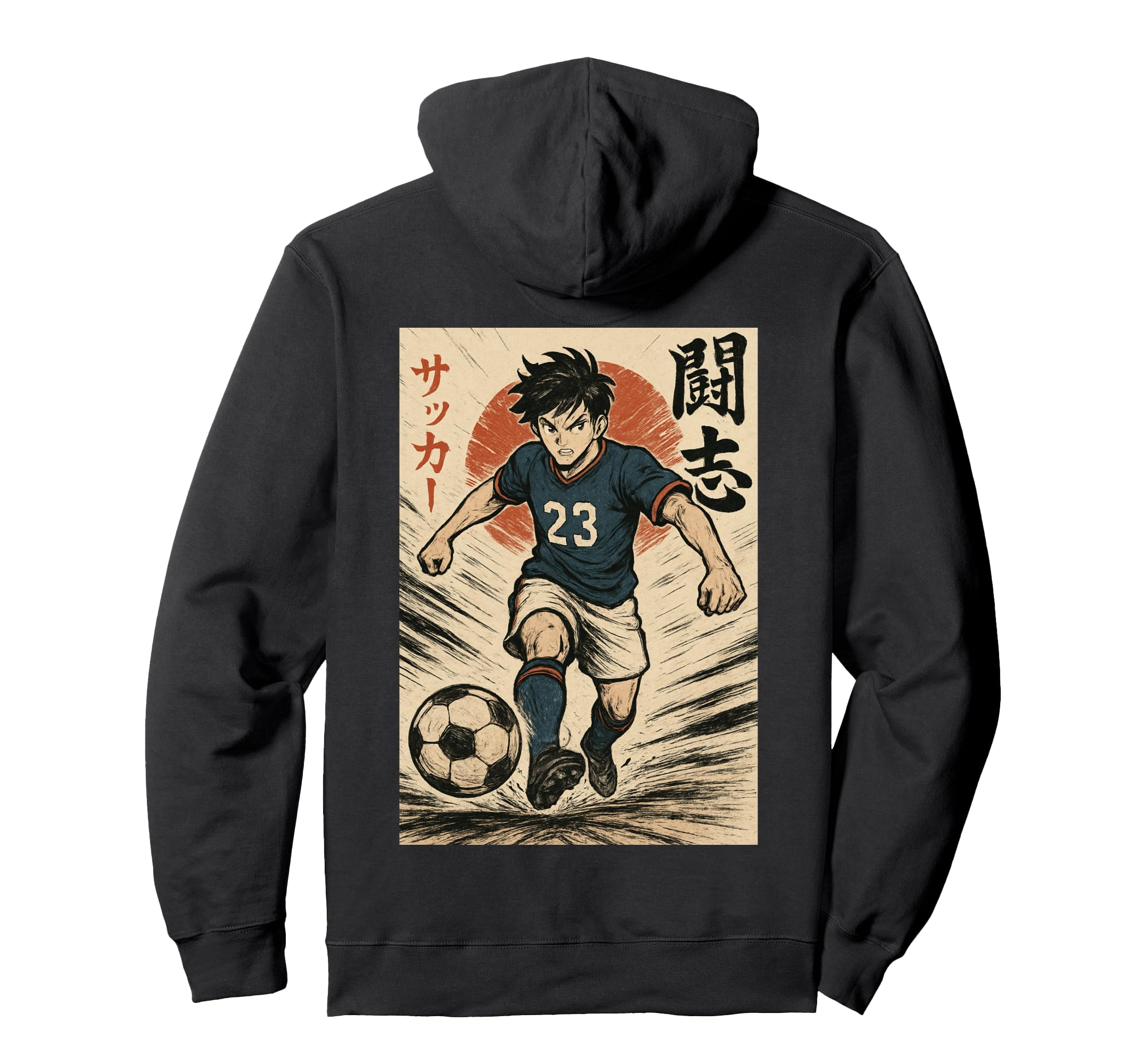 Manga Soccer Striker Football Player Hoodie - Unique Graphic Unisex