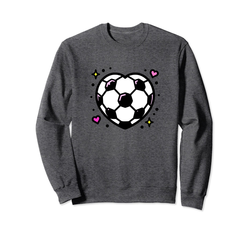 Soccer Ball Heart Mom Fan Casual Sweatshirt - Minimalist Print Men Women