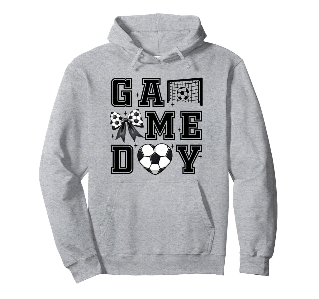 Soccer Coquette Bow Gameday Cheer Mom Hoodie - Unique Graphic for Adults
