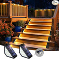 SOLPEX Solar Step Lights for Outside, 24 LEDs Solar Stair Lights Outdoor Waterproof Decor for Stair, Porch, Step, Deck, Fence, Front Door, Balcony, Patio, Wall, Yard, Garden(6 Pack, Warm White)