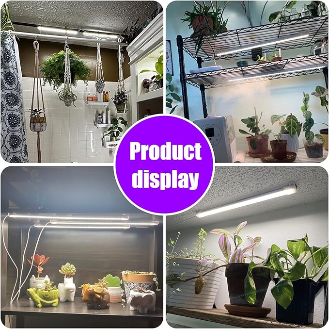 LED Grow Light Strips, Full Spectrum Plant Growing Lights for Indoor Plants 3000K, 144 LEDs Plant Lamp with 3/9/12H Timer, 10 Dimmable Levels, 3 Head 13 Inches (2 Strip 3 Pack 3000K)