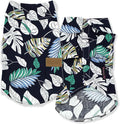 Parisian Pet Palm Leaves Dog Shirt - 100%Cotton Summer Clothes - Stylish Beach Outfit - Hook and Loop Closure - Machine Washable - 2XL
