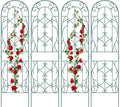 4 Pack Metal Garden Trellis for Climbing Plants,Green Metal Garden Trellis for Vines Plant Rose Vegetable Support,Large Decorative Outdoor Trellis