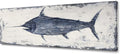 Yihui Arts Indigo Blue Swordfish Canvas Wall Art Painting Pictures for Living Room Bedroom Bathroom Decor