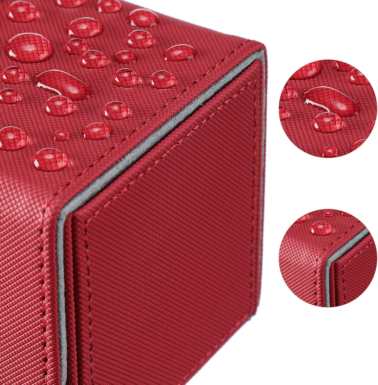 Yookeer 6 Pack Leather Deck Cases 100+ Card Deck Game Box Magnetic Playing Card Storage Box for 100 Plus Cards Compatible with Tcg(White,Black,Red,Yellow,Purple,Horizontal)