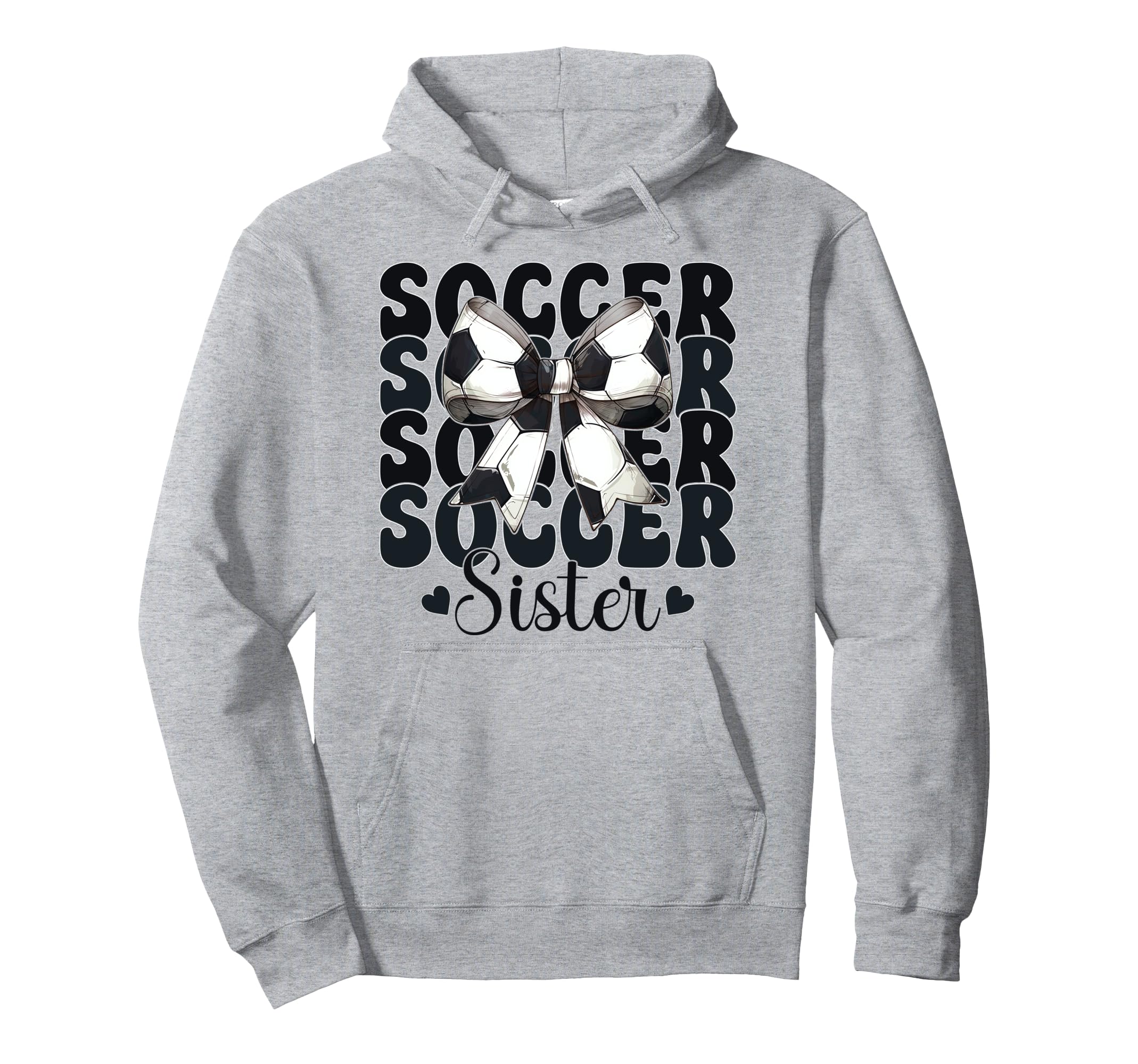 Soccer Sister Soccer Sis Coquette Bow Hoodie - Aesthetic Graphic Men Women
