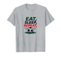 Eat Sleep Soccer Repeat Funny Sports T-Shirt - Minimalist Print for Adults