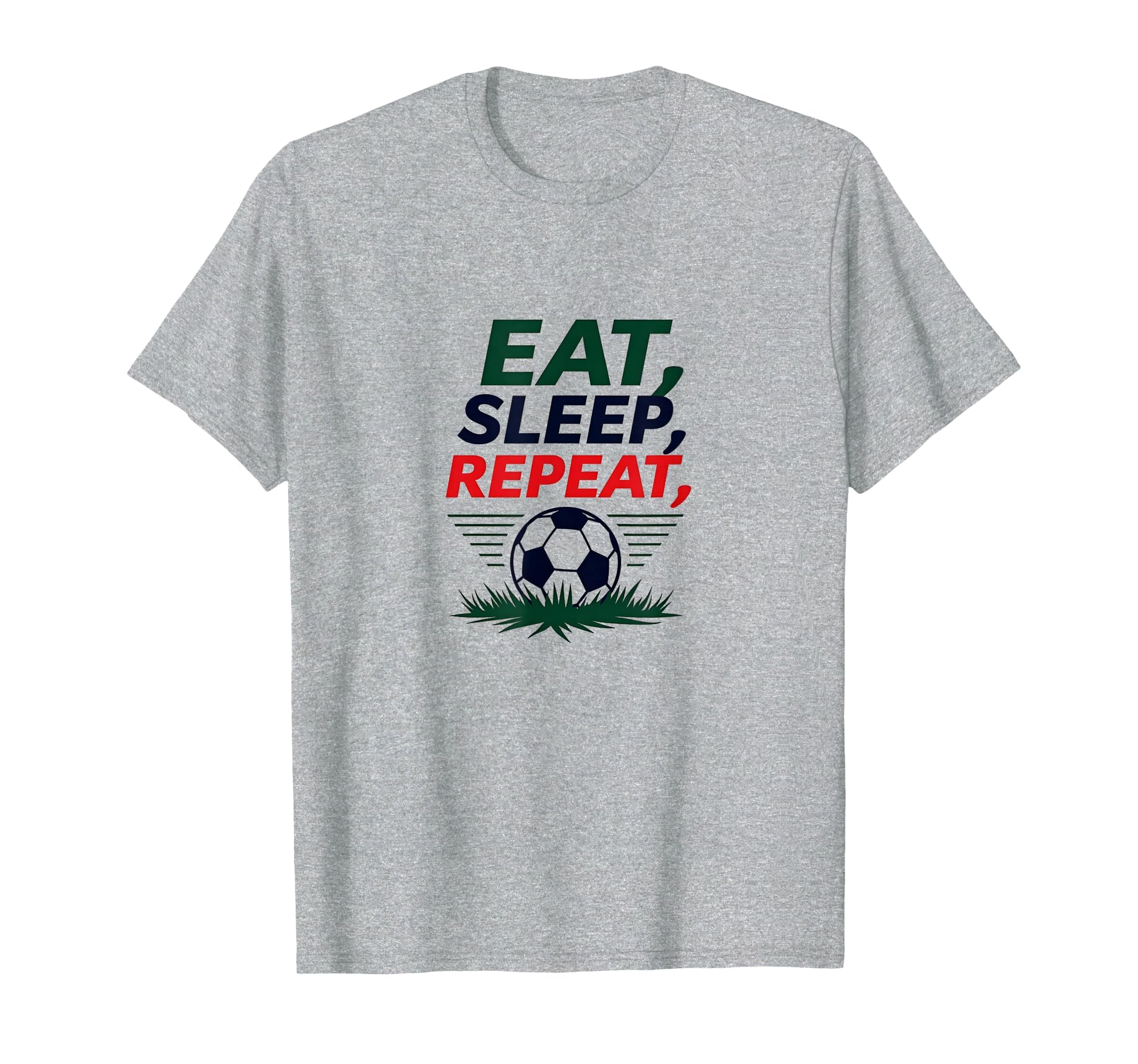 Eat Sleep Soccer Repeat Funny Sports T-Shirt - Minimalist Print for Adults