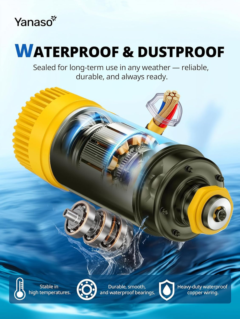 Pond Fountain Aerator Pump with Timer, 50ft Power Cord, 2 Spray Patterns, Energy-Efficient Water Circulation for Ponds & Lakes, Easy Installation