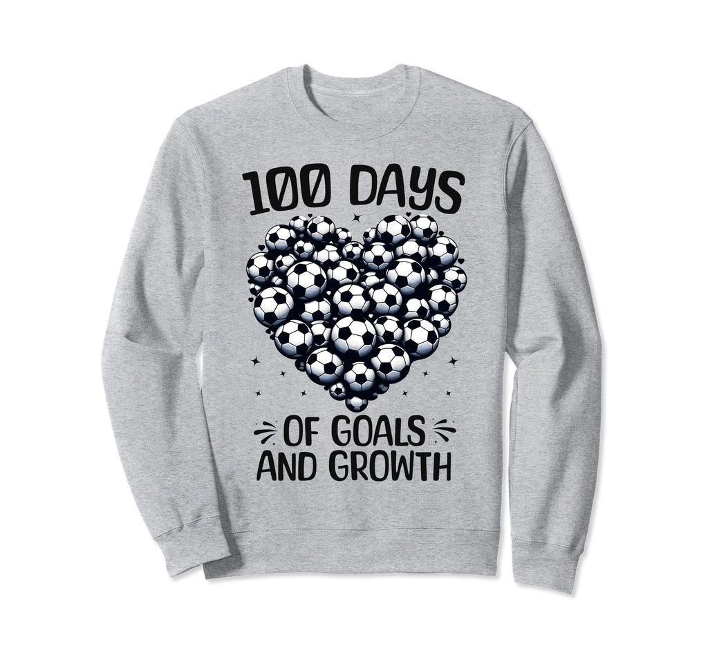 100 Days School Soccer Heart Love Sweatshirt - Graphic Print Men Women