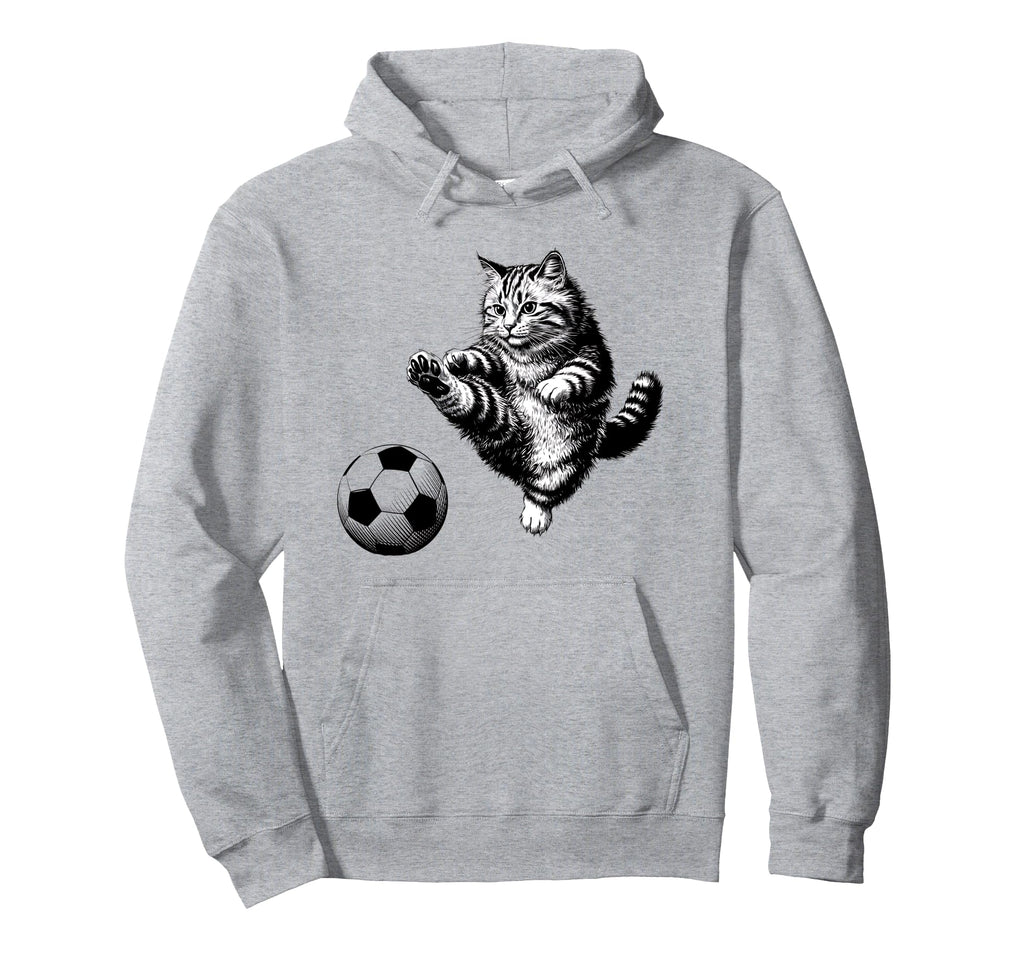 Funny Soccer Cat Football Kitten Cat Hoodie - Aesthetic Graphic for Adults