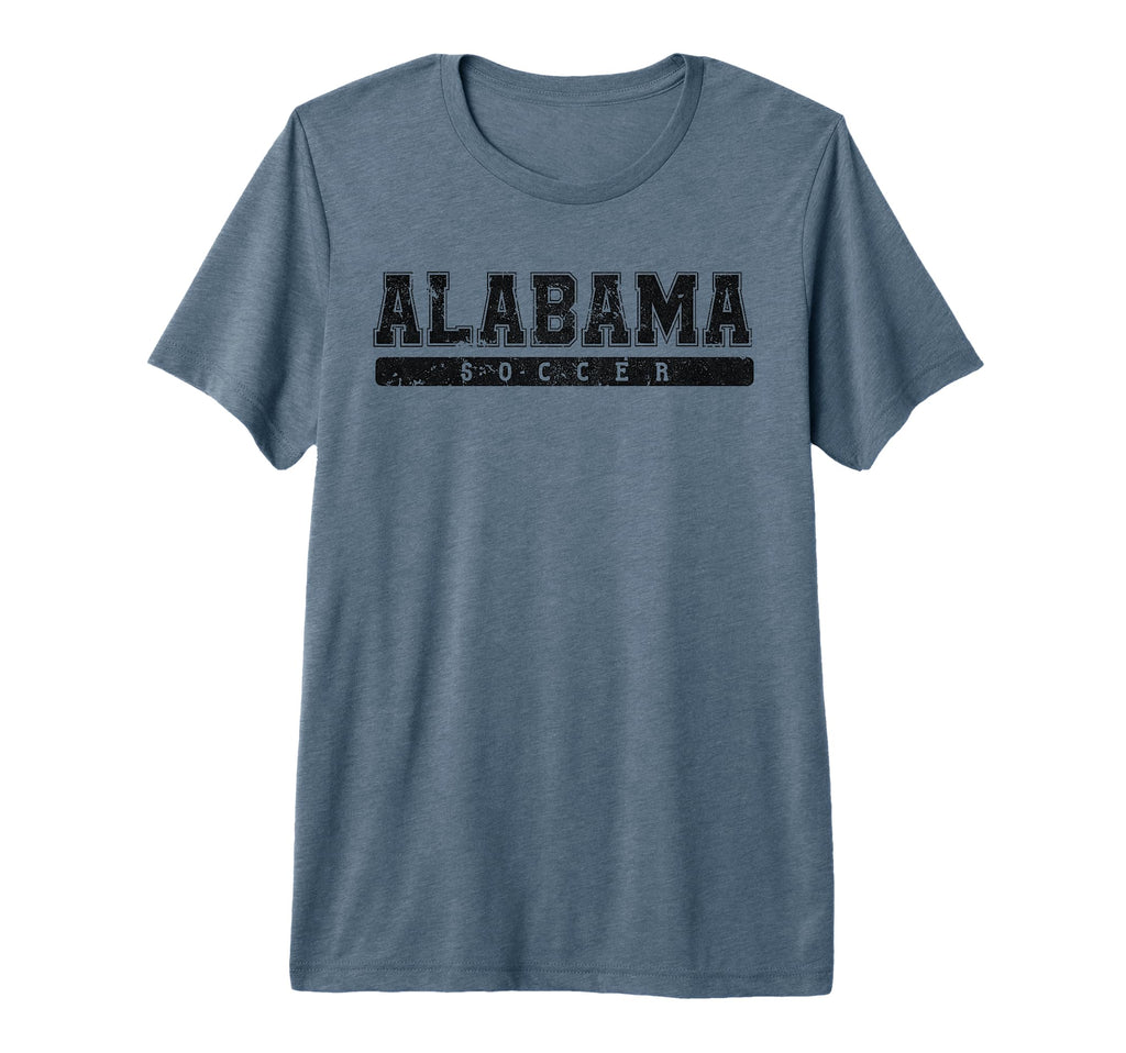 Alabama Soccer Black Text Tri Blend T-Shirt - Custom Art Print Unisex