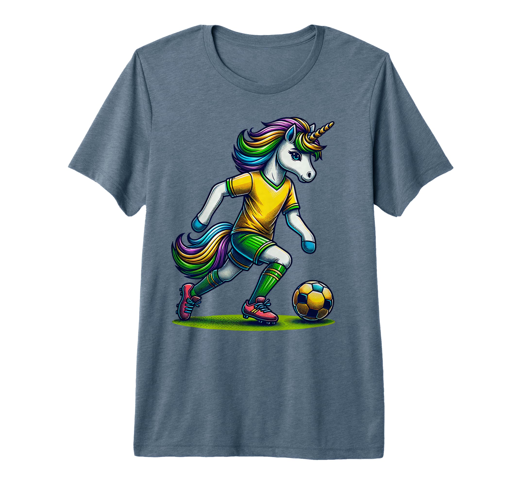 Footballer Unicorn Fans Soccer Team T-Shirt - Fun Novelty Design Men Women
