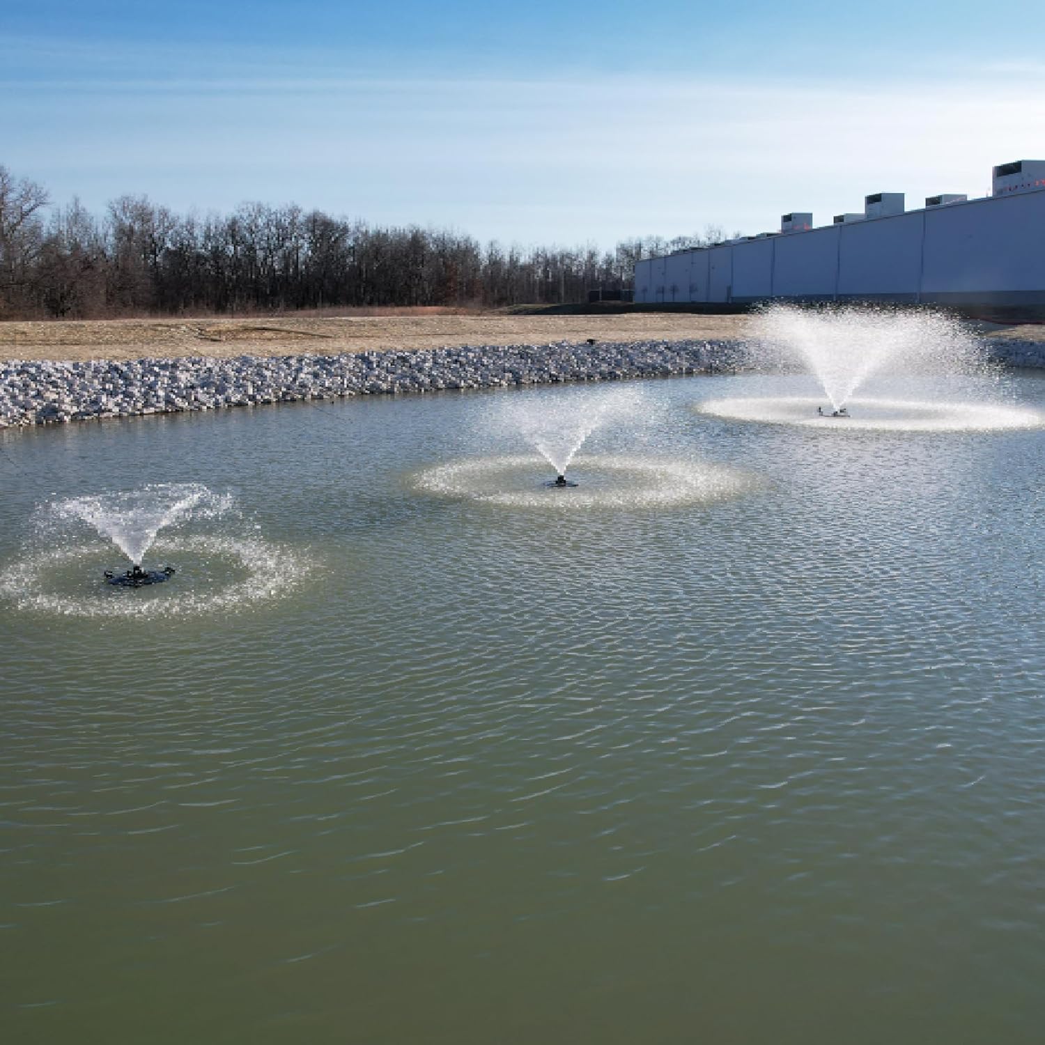HALF OFF PONDS Floating Fountain – 1.5 HP Pond Aerator with 100' Cord – 12,500 GPH Water Pump – 11 Spray Patterns - Energy-Efficient – for Large Ponds, Lakes & Water Gardens