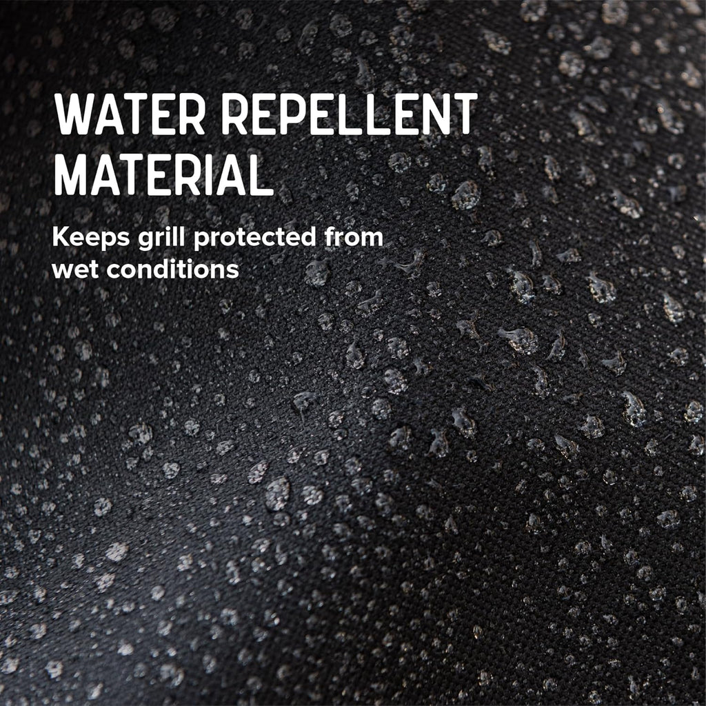56" Gas Grill Cover, Water-Resistant Heavy Duty Polyester PVC Blend, Adjustable Straps, Built-in Pouch, Designed for Standard 3 & 4-Burner BBQ Grills, Black - 700-20141