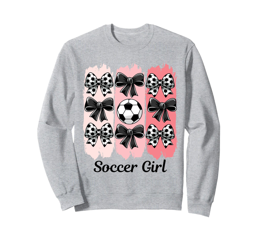 Soccer Coquette Bow Soccer Soccer Sweatshirt - Minimalist Print for Adults