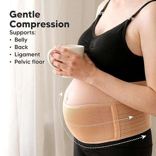 KeaBabies Maternity Belly Bands for Pregnant Women - Soft & Breathable Pregnancy Belly Support Band, Adjustable Maternity Belt for Back, Pelvic Support, Comfortable, Easy to Use (Classic Ivory, M/L)