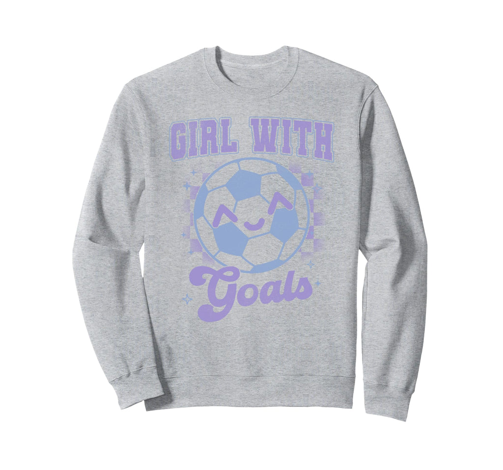 Trendy Goals Soccer Ball Chest Sweatshirt - Aesthetic Graphic Men Women