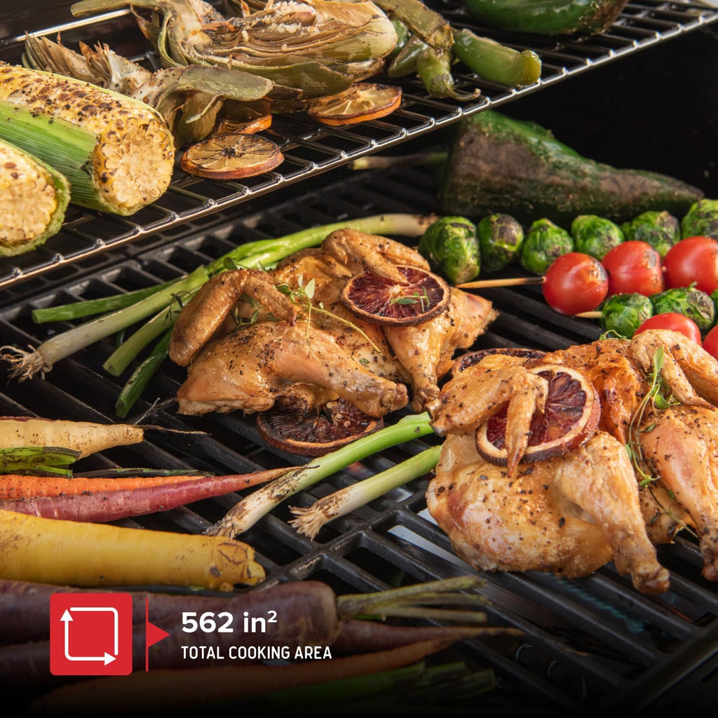 Nexgrill 4-Burner Propane Gas Grill with Side Burner, 52,000BTUs, 562 SQ. In. Cooking Space, BBQ Grill with Stainless Steel Lid & Control Panel for Outdoor Cooking, Patios, and More - 720-0925PA