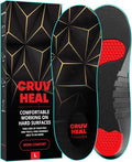 Work Pro Comfort Insoles - Shock Absorption - Low Arch - Cushioning Anti Fatigue Shoe Insert Men Women - Non-Slip - Soft Comfortable Work Boot Insoles - Foot Pain Relief (L, Black)