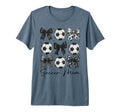 Soccer Mom Funny Coquette Bow Soccer T-Shirt - Casual Everyday Wear Unisex