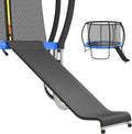 Ergonomic Trampoline Slide with Buffer Region for Children Kids, Outdoor Trampoline Slide Attachment, Heavy Duty Steel, Frame, Easy to Assemble (Silvery)