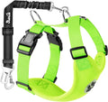 SlowTon Dog Seat Belt Harness for Car, Dog Car Harness Adjustable Mesh Breathable & Dog Seatbelt Safety Tether with Elastic Bungee for Small Medium Large Pets(Lime, Double Clip, XXS)