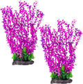 Hamiledyi Aquarium Plastic Plants Aquarium Decor Artificial Fish Tank Plants,Tall Fish Tank Decorations, Extra Large Aquarium Plant 20.4-inch Tall,2PCS