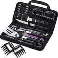 ROMANTICIST 27pcs Heavy Duty Grilling Gifts for Men Dad Fathers Day, Extra Thick BBQ Accessories Tools Set, Stainless Steel Grill Utensils Kit with Meat Claws, Carrying Bag for Outdoor Camping Black