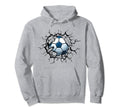 Soccer Ball Cracked Wall Soccer Fan Hoodie - Streetwear Style for Adults