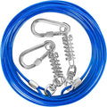 Dog Tie Out Cable 10/15/20/25/30FT Dog Run Cable Rosy Pink/Blue/Purple/Silver/Red/Green/YellowTie Out Cable for Large Dogs Heavy Duty for Outside Hold Large Dogs Up to 250LBS