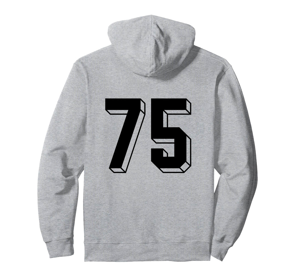 Number 75 Backside 80S 90S Team Jersey Hoodie - Novelty Apparel Men Women