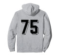 Number 75 Backside 80S 90S Team Jersey Hoodie - Novelty Apparel Men Women