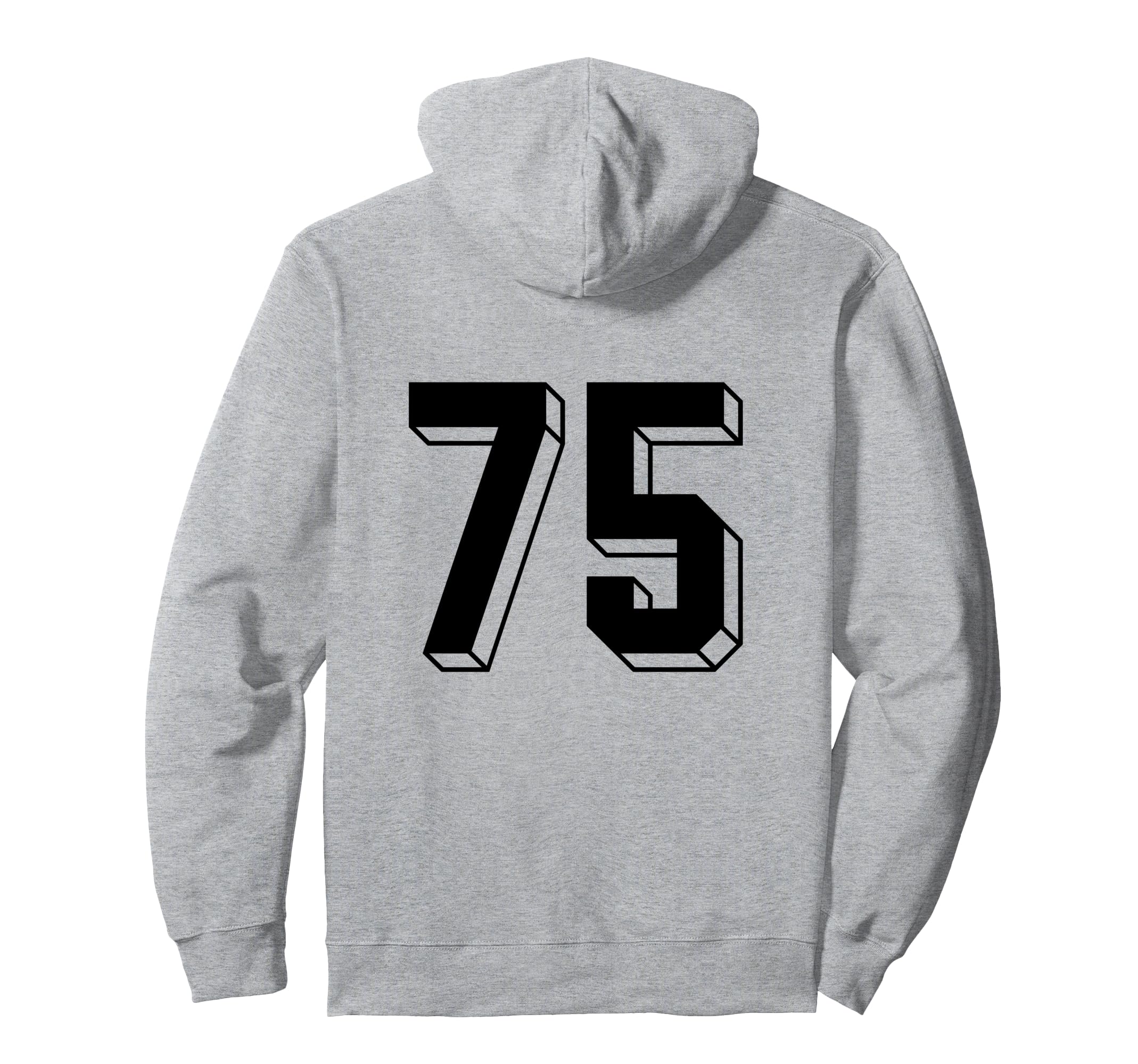 Number 75 Backside 80S 90S Team Jersey Hoodie - Novelty Apparel Men Women